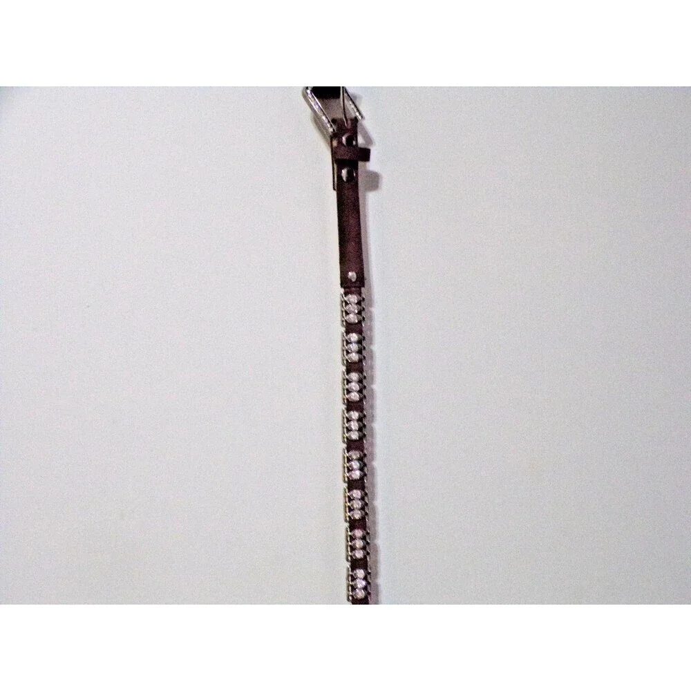 Nocona Bling Belt‎ Silver Leather Adjustable Accents 28